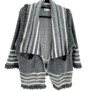 Anthropologie SaturdaySunday Portland Collar Gray Sweater/Cardigan w/Fringe
